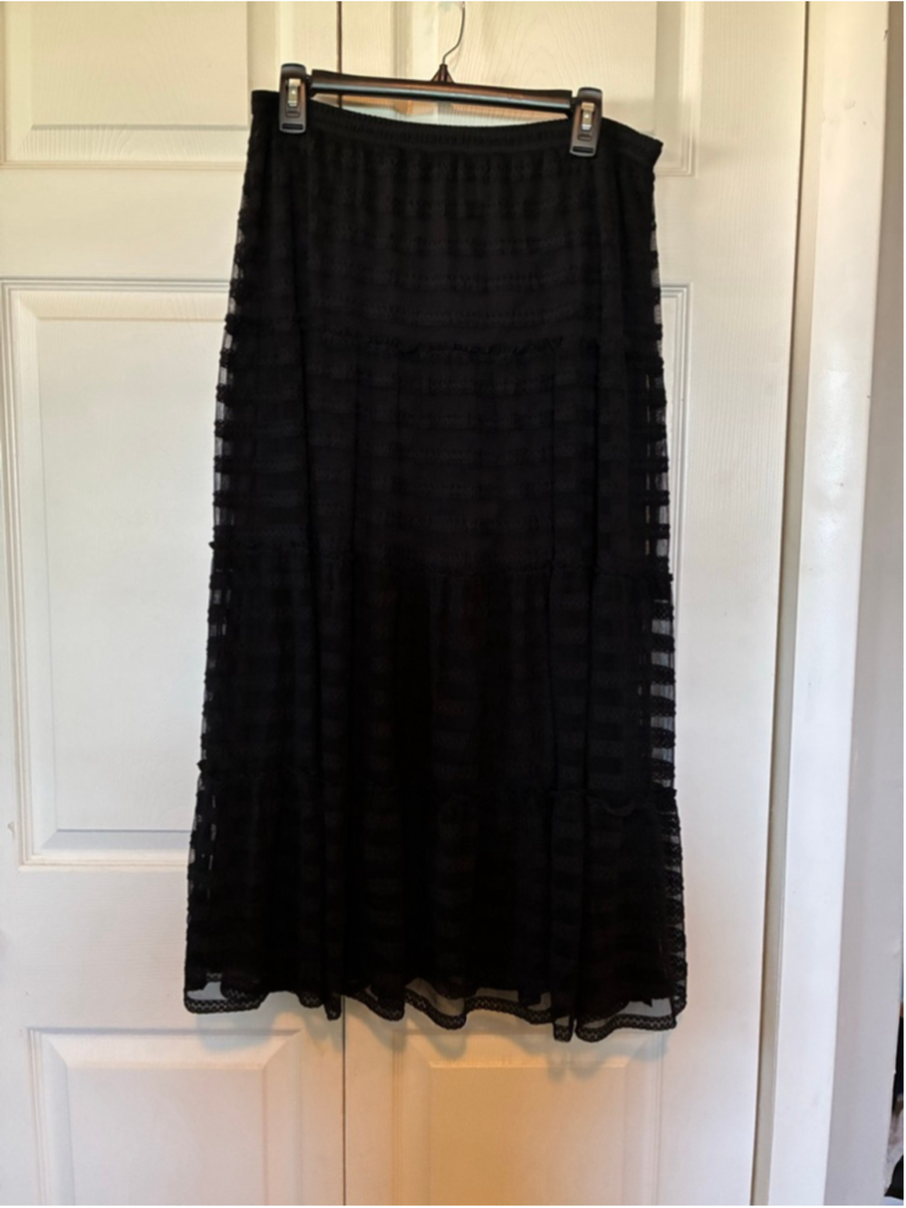 Women's Chico's Black Tiered Maxi Skirt Size 2/Large